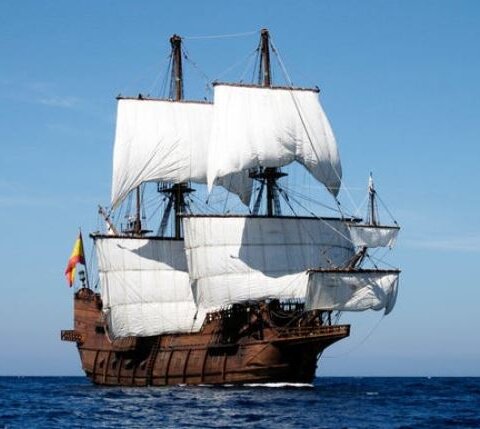 This Spanish galleon is sailing Pensacola bay in commemoration of Ochuse 1559. Ochuse was 1559 name for what is now the East Pensacola Heights neighborhood of Pensacola Florida.